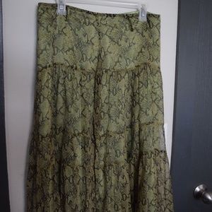 GReen Patterned Skirt